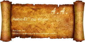 Ambrózy Alex névjegykártya