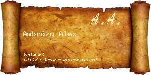 Ambrózy Alex névjegykártya
