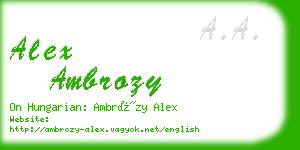 alex ambrozy business card